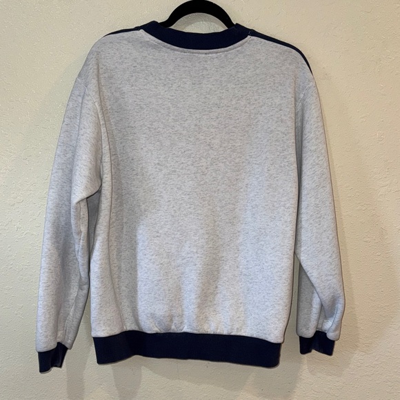13 women’s Crewneck Sweater - Light Gray with Navy Trim - Picture 3 of 6